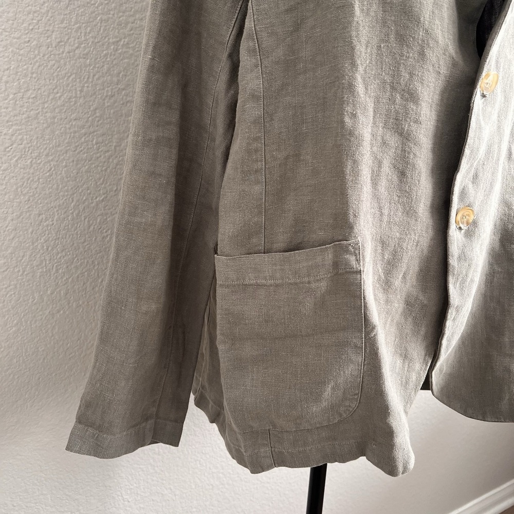 Velvet by Graham & Spencer Women's Large Blazer 100% Linen Light Green NWT - Picture 4 of 13